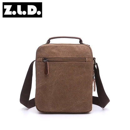 solid color canvas small vertical section square shape handbag men high quality messenger bag military shoulder bag