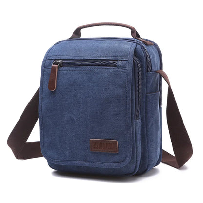 solid color canvas small vertical section square shape handbag men high quality messenger bag military shoulder bag