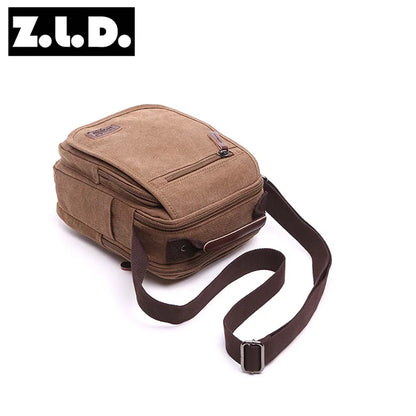 solid color canvas small vertical section square shape handbag men high quality messenger bag military shoulder bag