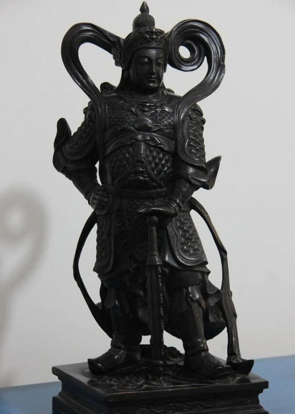 song voge gem S1065 16 Chinese Copper Bronze famous Leader Veda Wei Tuo WeiTuo warrior Buddha Statue