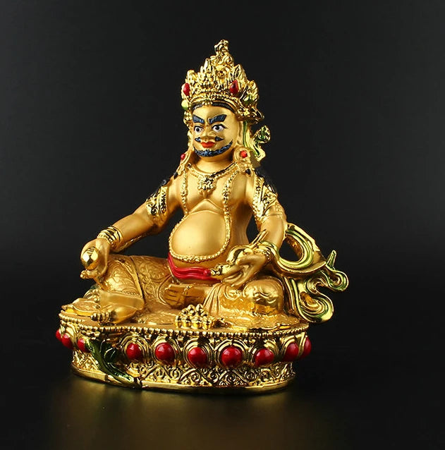 special offer #  HOME patron saint  Protection # Buddhism Buddha gilding Yellow Jambhala Zanbala brass statue