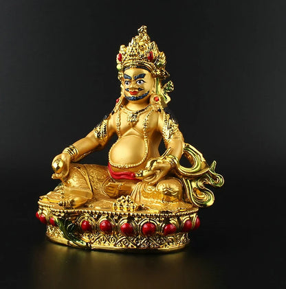 special offer #  HOME patron saint  Protection # Buddhism Buddha gilding Yellow Jambhala Zanbala brass statue