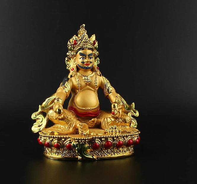 special offer #  HOME patron saint  Protection # Buddhism Buddha gilding Yellow Jambhala Zanbala brass statue