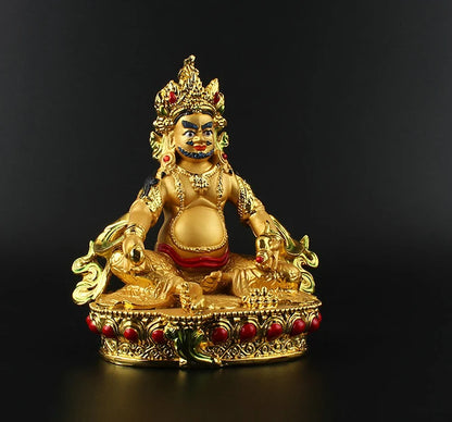 special offer #  HOME patron saint  Protection # Buddhism Buddha gilding Yellow Jambhala Zanbala brass statue