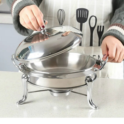 stainless steel hotpot set mini hotpot pot holder tempered glass lid  gold silver Chafing Dish Buffet pan Food Tray Warmer