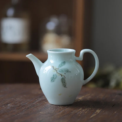 style typeface hand ewer hand-painted shadow green glaze bubble tea fair mug ewer hip flask ceramic kung fu tea set