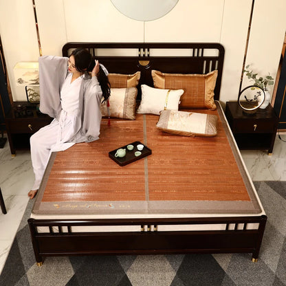 summer cooling mat for bed double faces rattan mats summer cool feeling bamboo bed mat multi-size twin full queen king size new