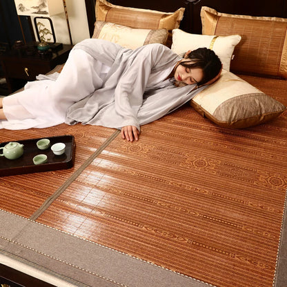 summer cooling mat for bed double faces rattan mats summer cool feeling bamboo bed mat multi-size twin full queen king size new