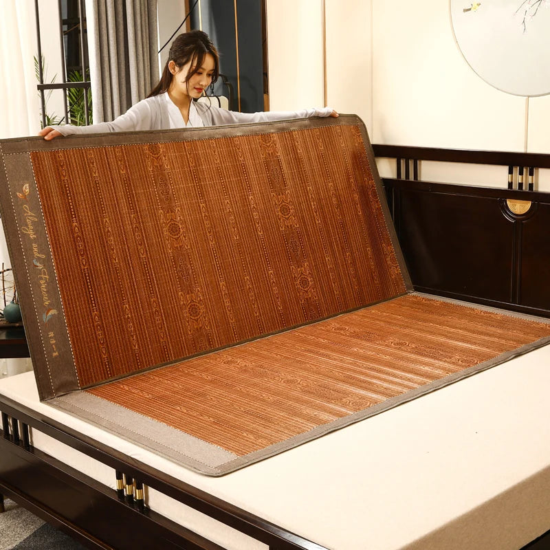 summer cooling mat for bed double faces rattan mats summer cool feeling bamboo bed mat multi-size twin full queen king size new