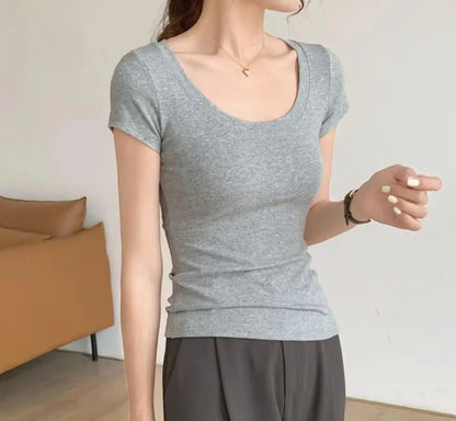 summer new women's short-sleeved  white t-shirt top women t shirt