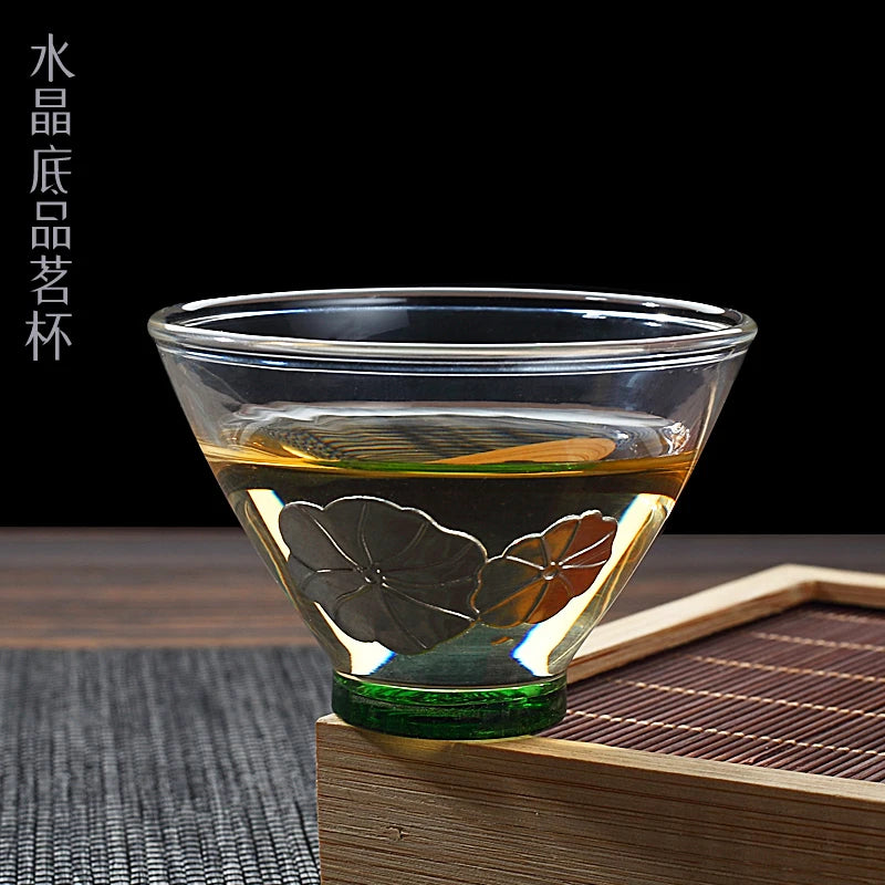 tea cup Borosilicate glass cup of tea tin relief Chinese kungfu cup for Pu'er tea heat insulation 2 oz creative master cup China