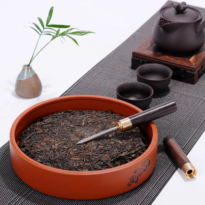 tea knife / needle with cover for Pu'er tea cake tool to cut tea on sales ebony wood handle