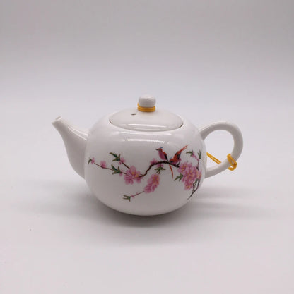 tea pot porcelain Chinese underglaze ceramic pot with infuser white china Pu'er pot for Tieguanyin green tea handpainted