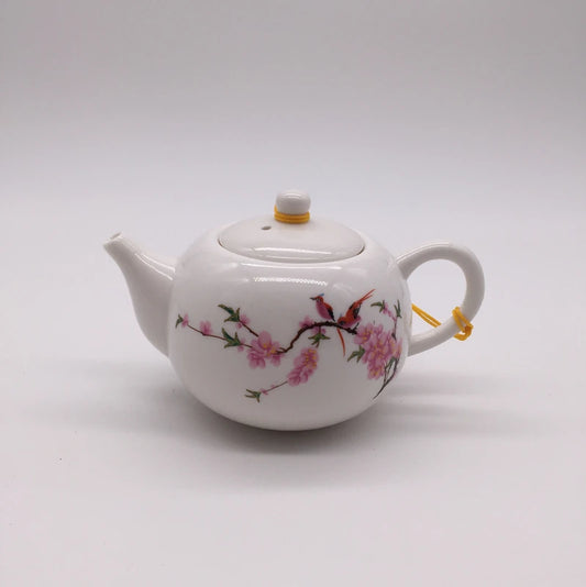 tea pot porcelain Chinese underglaze ceramic pot with infuser white china Pu'er pot for Tieguanyin green tea handpainted