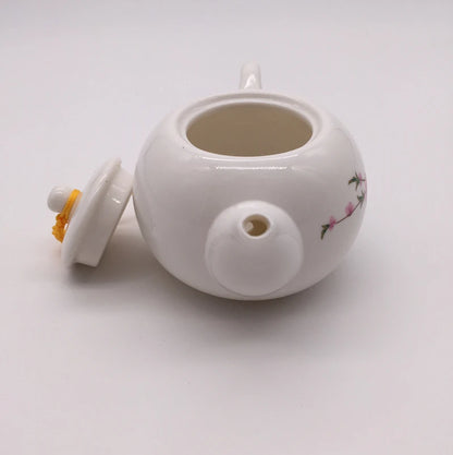 tea pot porcelain Chinese underglaze ceramic pot with infuser white china Pu'er pot for Tieguanyin green tea handpainted