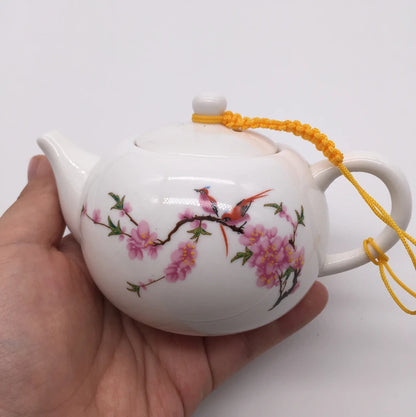 tea pot porcelain Chinese underglaze ceramic pot with infuser white china Pu'er pot for Tieguanyin green tea handpainted