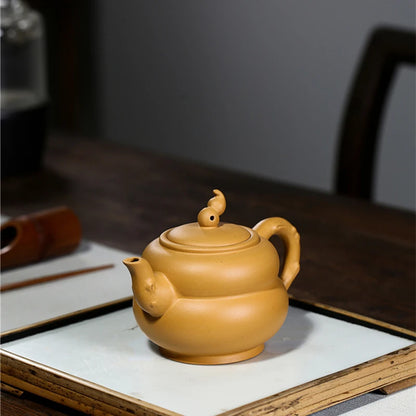 tea pot real yixing zisha original ore duan clay master pot Bottle Gourd shape handmade kungfu pot tea 7 infuser holes in China