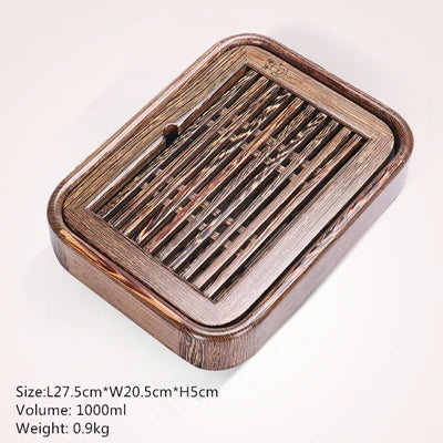 tea tray Wenge wood / ebony tea table reservoir tea boat wooden trays for kungfu tea set pot cup plastic layers small