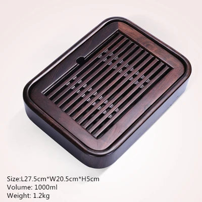tea tray Wenge wood / ebony tea table reservoir tea boat wooden trays for kungfu tea set pot cup plastic layers small