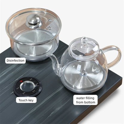 tea tray with induction cooker weighted stone serving trays table electrcial kettle water filling from bottom sterilizing pan