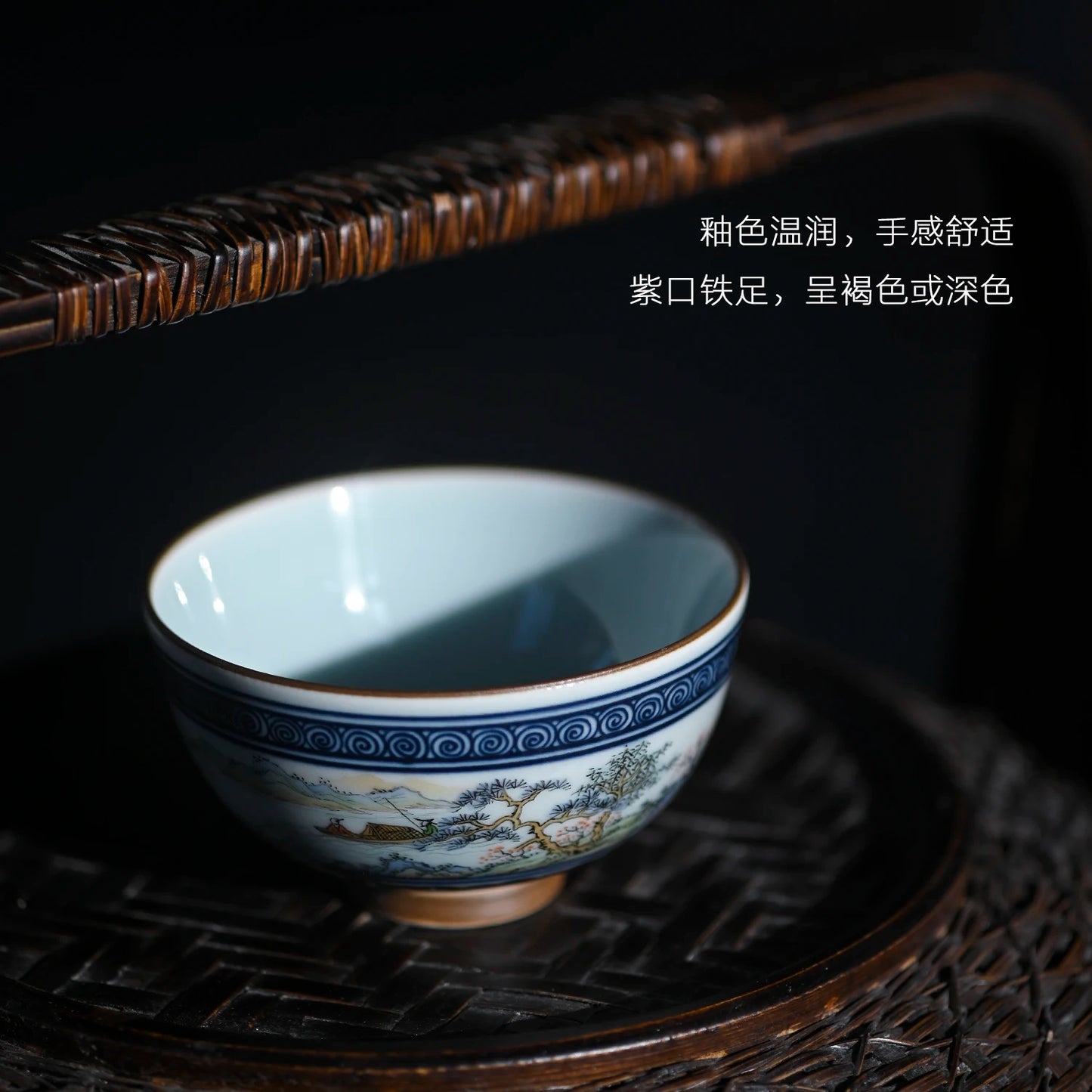 the beginning of the jingdezhen blue and white master cup single cup pure manual Chinese ceramic kung fu tea tea bowl