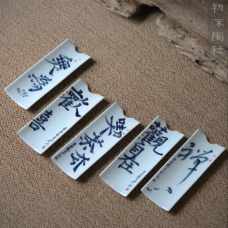 the beginning of the jingdezhen blue and white porcelain tea handwritten ChanYu Chinese kung fu tea ceremony with zero