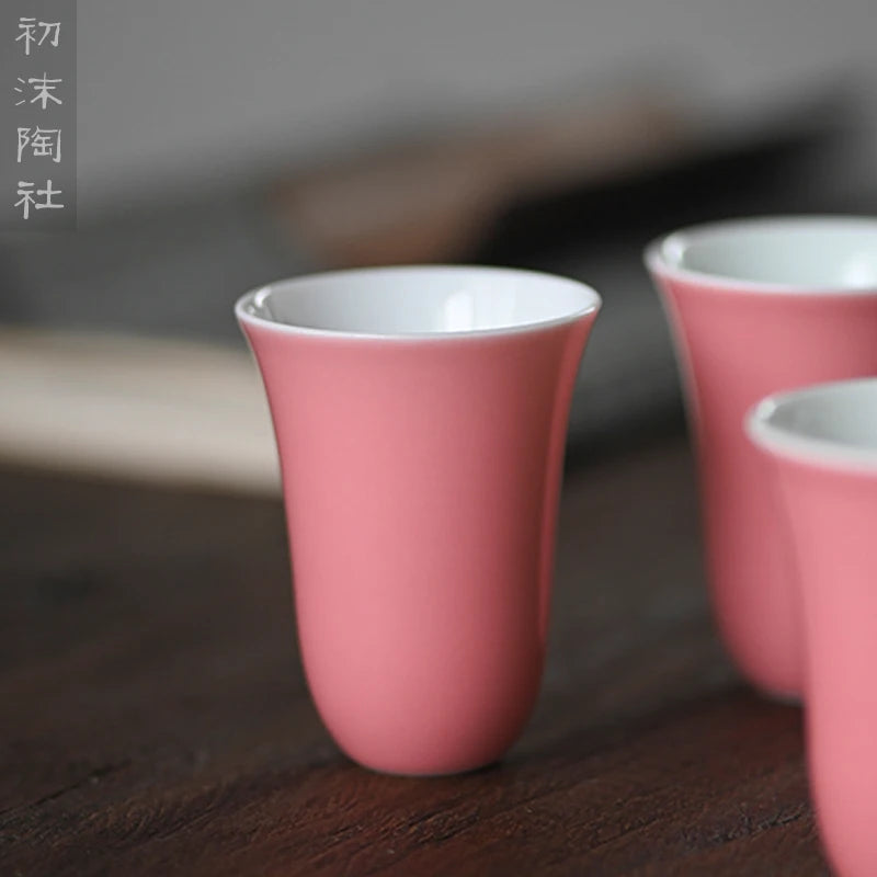 the beginning of the peach powder sample tea cup cup tea cup manually jingdezhen ceramic masters cup single cup kung fu