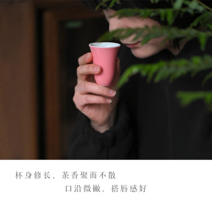 the beginning of the peach powder sample tea cup cup tea cup manually jingdezhen ceramic masters cup single cup kung fu