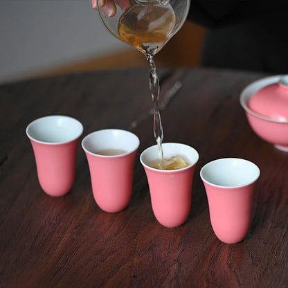 the beginning of the peach powder sample tea cup cup tea cup manually jingdezhen ceramic masters cup single cup kung fu