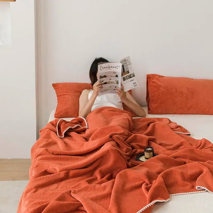 thin blanket soft velvet bed cover air conditioning sheet for summer English word print active printing multi size full queen