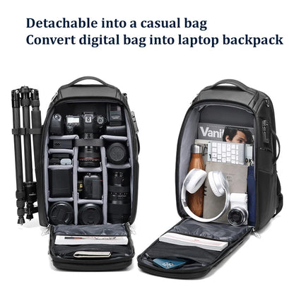 travel Professional SLR camera backpack With tripod bracket Detachable into a Anti-theft 40L travel 17 inch  Laptop Backpack