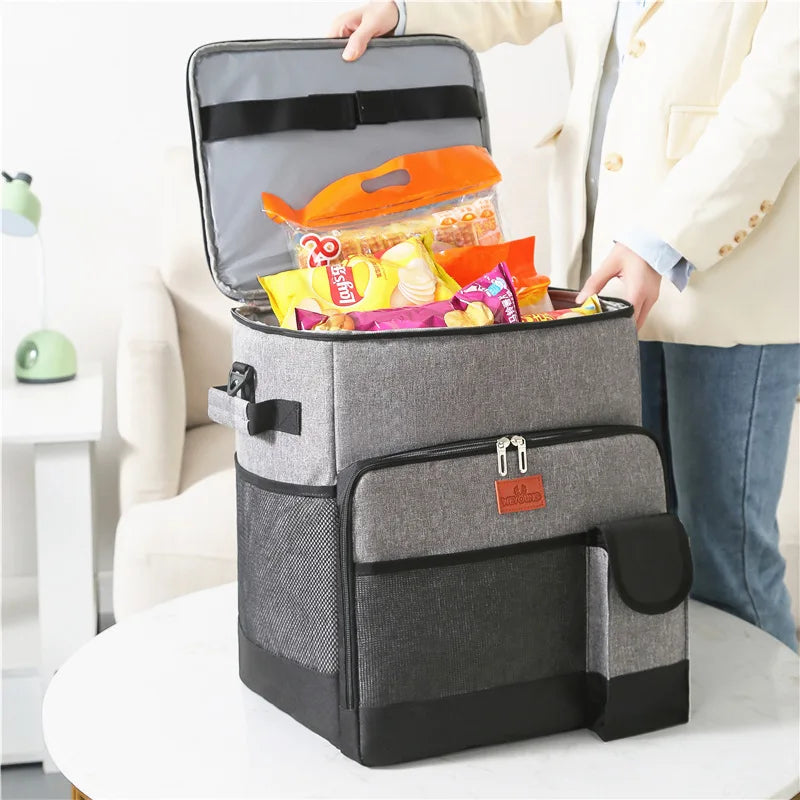 trolley Thermal Cooler backpack Lunch Bags Outdoor Camping Refrigerator Picnic Box Leak Proof Insulated Food Thermo Backpack