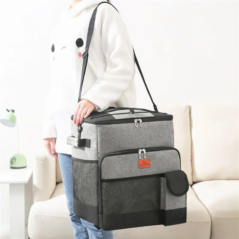 trolley Thermal Cooler backpack Lunch Bags Outdoor Camping Refrigerator Picnic Box Leak Proof Insulated Food Thermo Backpack