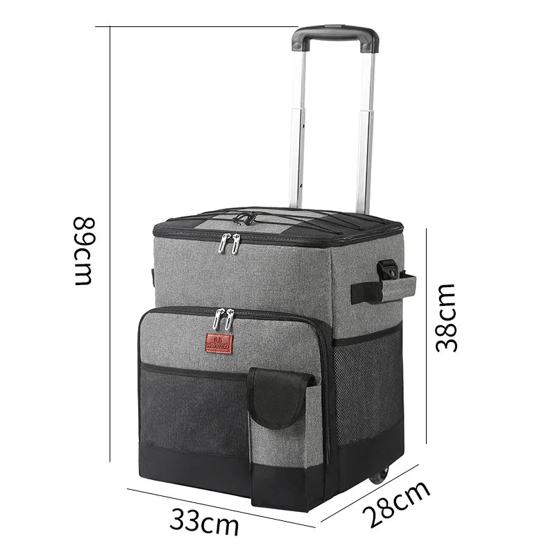 trolley Thermal Cooler backpack Lunch Bags Outdoor Camping Refrigerator Picnic Box Leak Proof Insulated Food Thermo Backpack