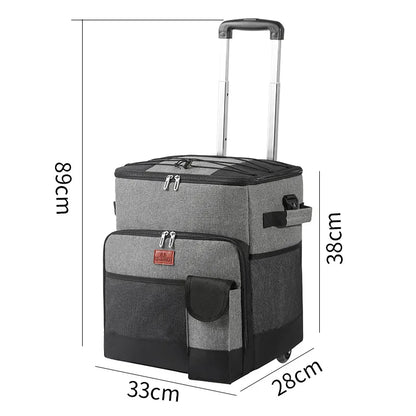 trolley Thermal Cooler backpack Lunch Bags Outdoor Camping Refrigerator Picnic Box Leak Proof Insulated Food Thermo Backpack