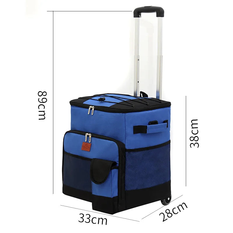 trolley Thermal Cooler backpack Lunch Bags Outdoor Camping Refrigerator Picnic Box Leak Proof Insulated Food Thermo Backpack
