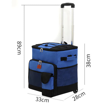 trolley Thermal Cooler backpack Lunch Bags Outdoor Camping Refrigerator Picnic Box Leak Proof Insulated Food Thermo Backpack