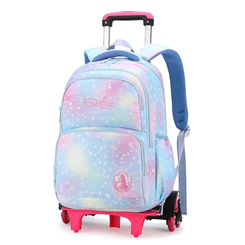 trolley school backpack with wheels student bookbag school bags for girls primary school bag girl rolling backpacks for kids
