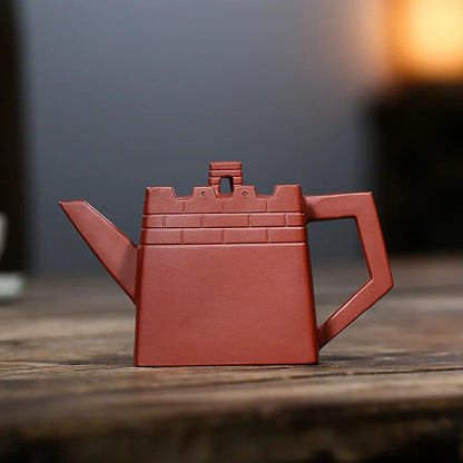 true yixing zisha tea pot handmade craft master pot marked original ore purple red clay the Great Wall design 240ml