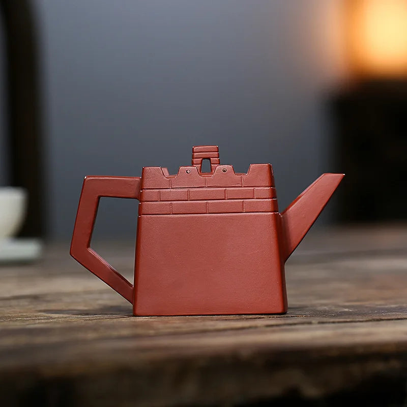 true yixing zisha tea pot handmade craft master pot marked original ore purple red clay the Great Wall design 240ml
