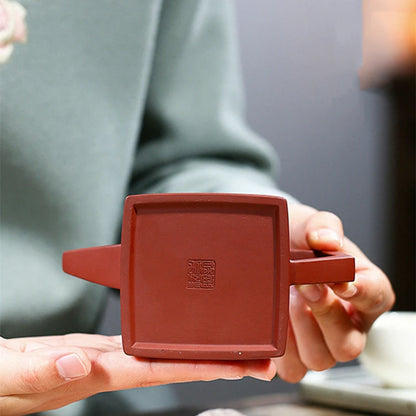 true yixing zisha tea pot handmade craft master pot marked original ore purple red clay the Great Wall design 240ml
