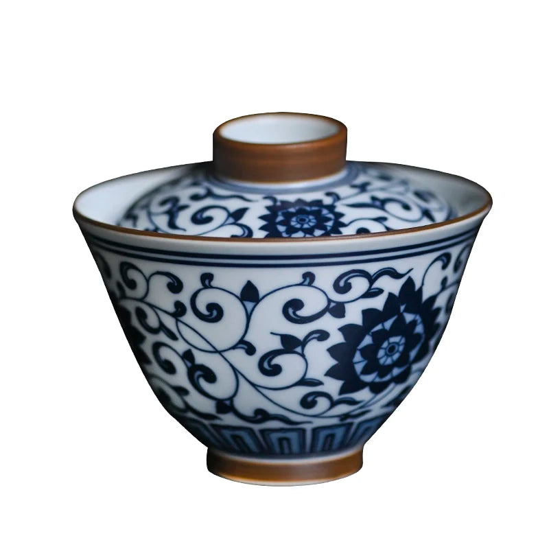 under the jingdezhen glaze porcelain hand-painted tureen handmade Chinese style tea bowl of ancient ceramic tea set