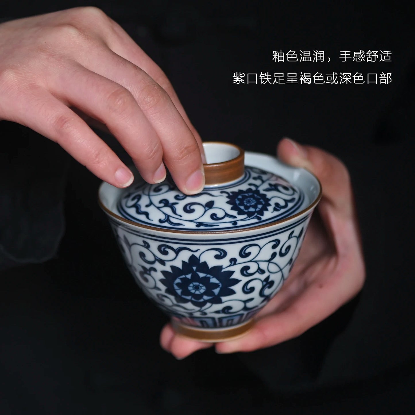 under the jingdezhen glaze porcelain hand-painted tureen handmade Chinese style tea bowl of ancient ceramic tea set