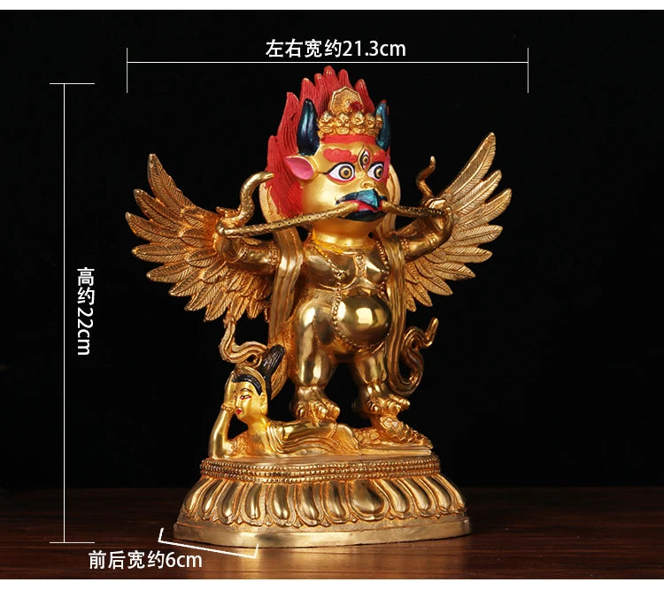 unique  # 22 CM Large # HOME House efficacious Talisman # Buddhism gilding brass Garuda Dharma suparna Buddha statu