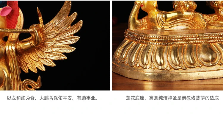 unique  # 22 CM Large # HOME House efficacious Talisman # Buddhism gilding brass Garuda Dharma suparna Buddha statu