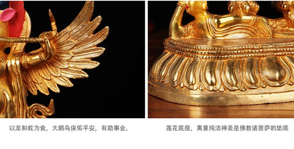 unique  # 22 CM Large # HOME House efficacious Talisman # Buddhism gilding brass Garuda Dharma suparna Buddha statu