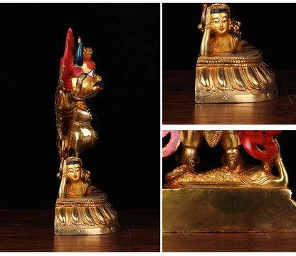 unique  # 22 CM Large # HOME House efficacious Talisman # Buddhism gilding brass Garuda Dharma suparna Buddha statu