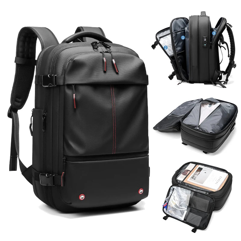 vacuum compression Travel Men Backpack 17 inch Laptop Backpack Business Large Capacity school Backpack Expansion Hiking backpack