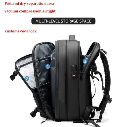 vacuum compression Travel Men Backpack 17 inch Laptop Backpack Business Large Capacity school Backpack Expansion Hiking backpack