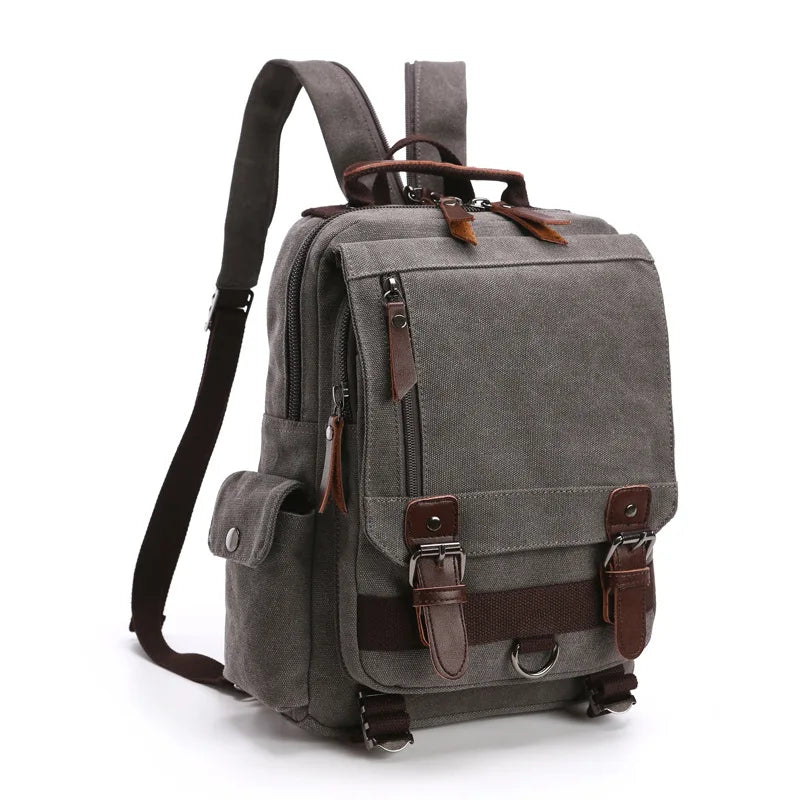 vintage Canvas Backpack Men Travel Back Pack Multifunctional Shoulder Bag for Women Laptop Rucksack School Bags Female Daypack